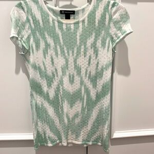 INC sequin Green and white top